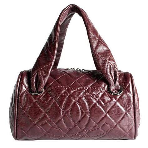 CHANEL Caviar Quilted Bowler Dark Purple 